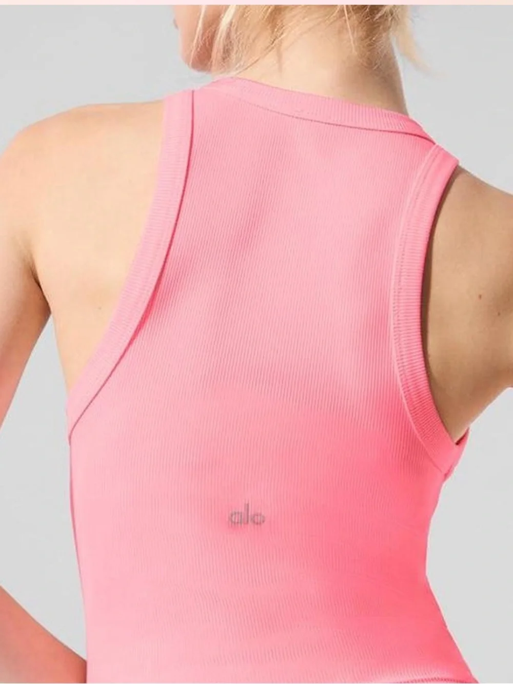 ALO Yoga Goddess Ribbed Go to Tank - RARE Neon Bubblegum pink - XS